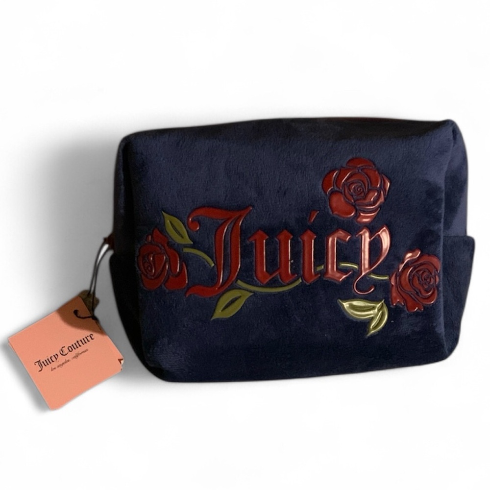 JUICY COUTURE Red Rose NAVY Cosmetic Bag